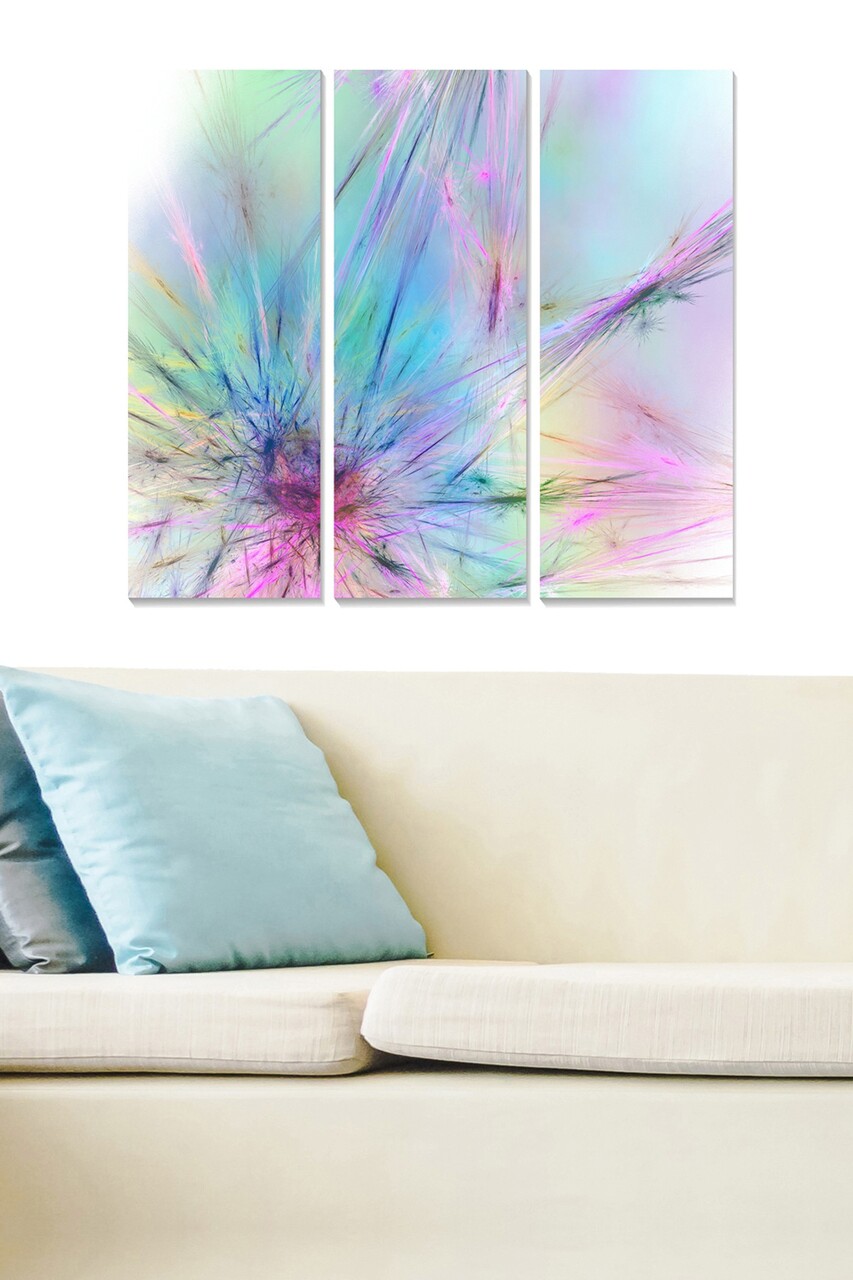 Set 3 tablouri decorative MDF1022206 20 x 50 cm 3 piese Multicolor