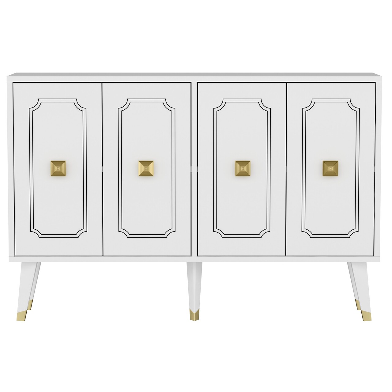 Consola, Odessa, Roland, 120x80x30 cm, PAL, Alb/Auriu - 2 | YEO