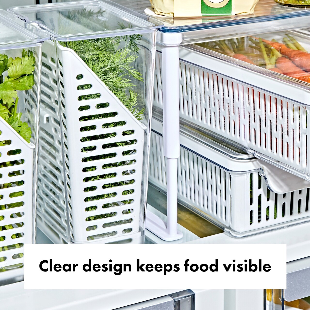 Recipient pentru pastrare verdeturi, plastic, 11,5 x 15,4 x 22,9 cm, "Produce Saver" - OXO - imagine 11