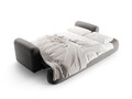 Canapea extensibila 3 locuri, Ella-120, Micadoni Home, 253x108x94 cm, catifea, gri