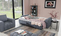 Canapea extensibila 3 locuri ELTAP, Laz20, Lazaro, 247x97x92 cm, lemn/poliester, gri