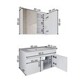 Set Dulap de Baie cu Chiuvetă și Oglindă (2 Piese), Hanah Home, 1326, MDF-LAM, Alb mat