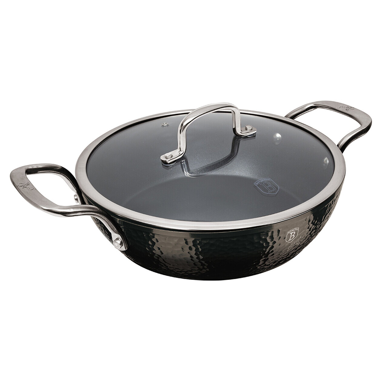 Oala cu capac Berlinger Haus, Shine Basalt, 28 cm, 3.8 L, aluminiu forjat, negru - view 8