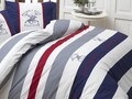 Lenjerie de pat dubla, 3 piese, 200x200 cm, 100% bumbac ranforce, Beverly Hills Polo Club, BHPC 001, albastru inchis