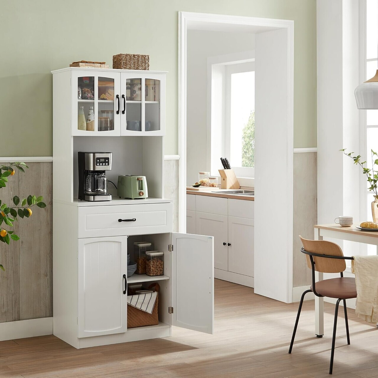 Dulap bucatarie multifunctional, Vasagle, 73x41.5x179.8 cm, MDF/PAL, alb - view 10