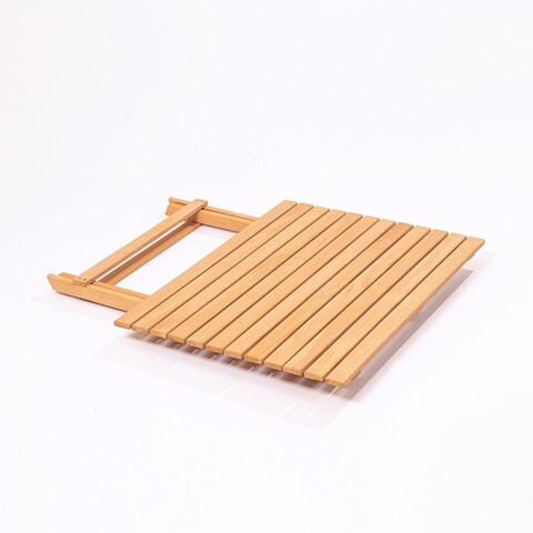 Set masa si scaune de gradina 5 piese, Meya Dekor, My004A, Lemn de fag, Natural / Crema