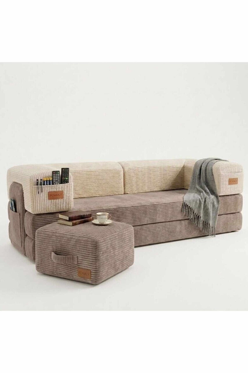 Canapea extensibila 3 locuri, Atelier del Sofa, 326NYR1161, Nurca / Crema — imaginea 3