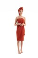 Set prosoape de baie, DC Home, Muslin, Bumbac, Caramiziu