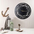 Ceas de perete, Lines, Metal, Dimensiune: 50 x 50 cm, Negru