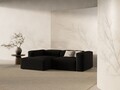 Coltar stanga 2 locuri, Bergamo, Cosmopolitan Design, 244x152x70 cm, tesatura structurata, negru