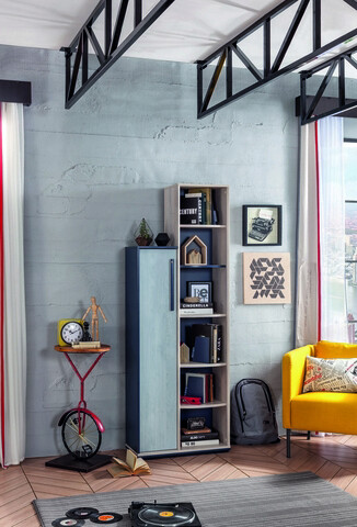 Corp biblioteca, Çilek, trio bookcase with storage, 69x192x32 cm, multicolor