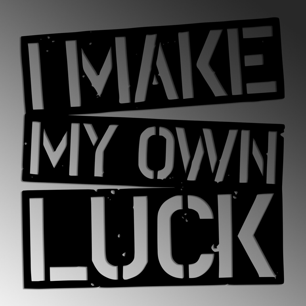 Decoratiune de perete, I Make My Own Luck, Dimensiune: 50 x 50 cm , Negru — imaginea 4