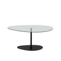 Masuta de cafea, Neostill, Porto, 90x40x60 cm, Sticla temperata, Transparent/Negru