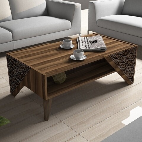 Masuta de cafea Norfolk White, Decortie, 94x60x45 dt, alb Decortie