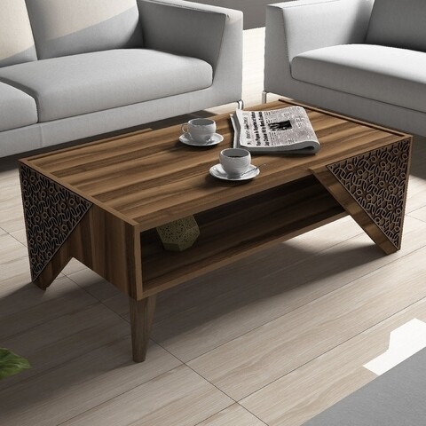 Masuta De Cafea Beril Walnut, Hommy Craft, 105x58x40 Cm, Aluna