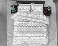 Lenjerie de pat pentru doua persoane, Satin Scandino White, Royal Textile, 3 piese, bumbac satinat, alb/gri