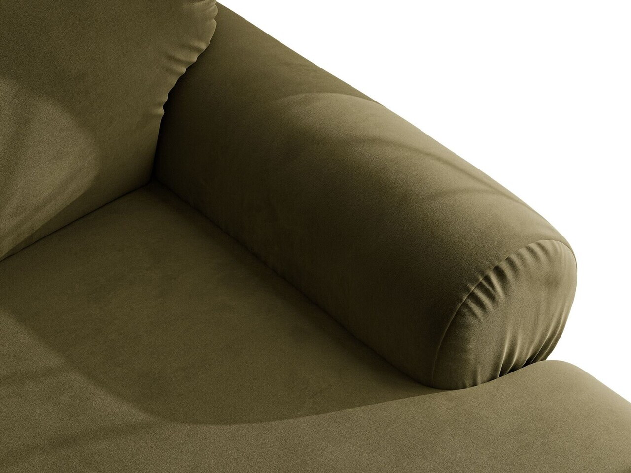 Coltar dreapta 4 locuri, Ophelia, Micadoni Home, 256x164x84 cm, catifea, verde — imaginea 5