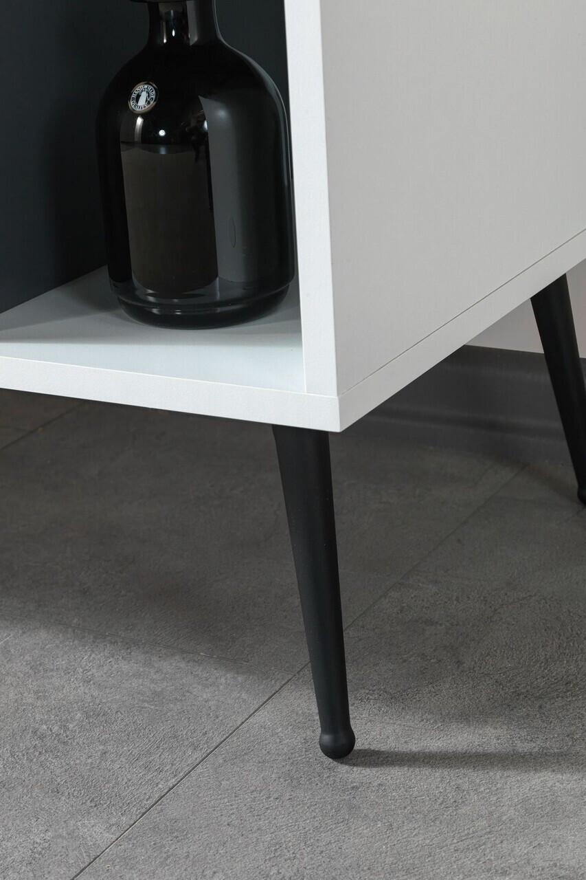 Consola, Hanah Home, Şile 4112, 100x83x44 cm, PAL, Alb / Antracit — imaginea 7
