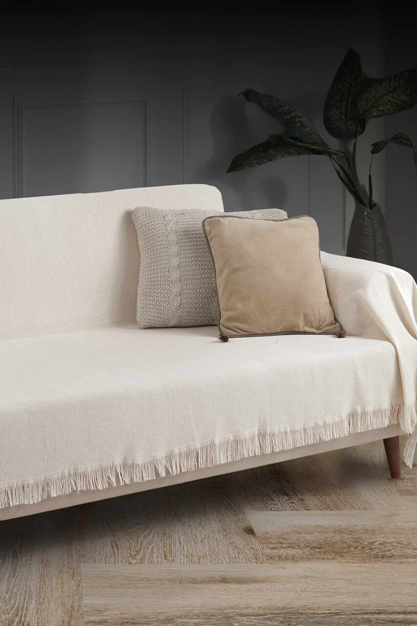 Cuvertura de pat, L'essentiel Maison, 3M Baglamasiz, Bumbac, Ecru — imaginea 3
