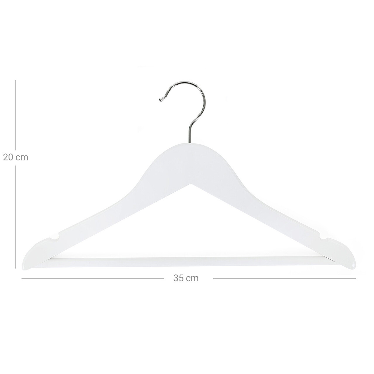 Set 20 umerase copii, Songmics, 35 cm, max 5 kg, lemn de artar, alb - imagine 4