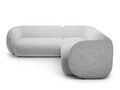 Coltar simetric 5 locuri, Kate, Micadoni, 252x252x76 cm, tesatura structurata, gri deschis melanj