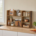 Corp biblioteca / raft de organizare birou si bucatarie, Vasagle, 80x20x50 cm, PAL, maro rustic