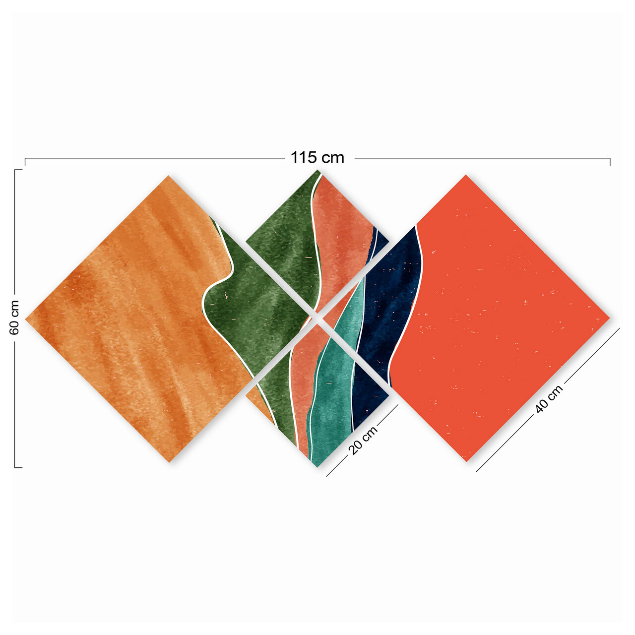 Set 4 tablouri decorative, 4MDF18268292331, MDF, Imprimat UV, Multicolor - 2 | YEO