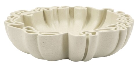 Vas decorativ Stons, Mauro Ferretti, 40.5x38.5x9.5 cm, polirasina, crem