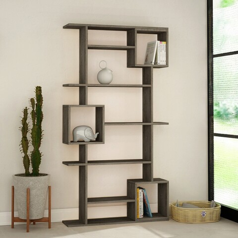 Corp biblioteca, decortie, soto, 92x173x25 cm, maro inchis