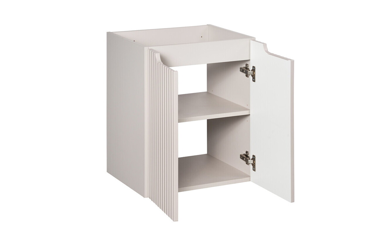 Set mobiler baie, dulap cu lavoar, 50 cm D Un Gaja, Nova Cashmere, Comad, MDF/PAL laminat, casmir mat — imaginea 2
