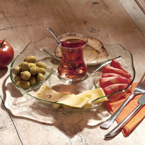 Platou aperitive Patisserie, Pasabahce, 30 cm, sticla, transparent