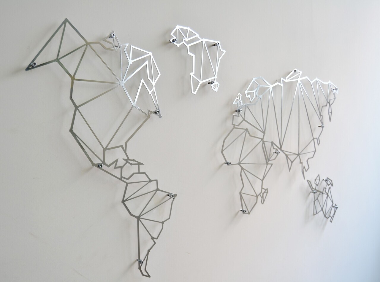 Decoratiune de perete, MAP-MET9001-SVR, Dimensiuni: 100 x 60 x 1,5 cm, Argintiu — imaginea 2
