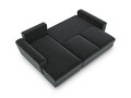 Coltar extensibil stanga 4 locuri, Moghan, Micadoni Home, GL, 241x145x88 cm, catifea, gri inchis