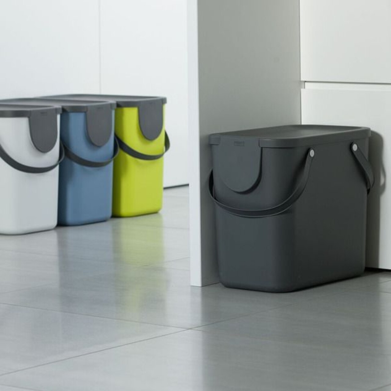 Cos De Gunoi Pentru Colectare Selectiva Albula, Rotho, 25 L, Plastic, Antracit