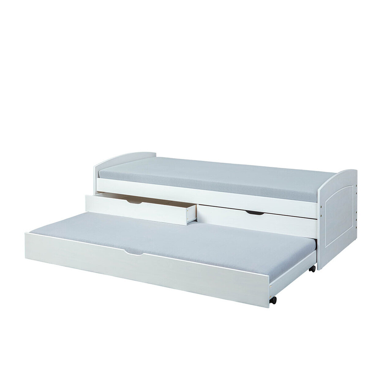 Pat multifunctional pentru camera copilului, 90x200 cm, Ried, Inter Link, lemn, alb - view 7