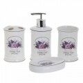 Set de baie din portelan, 4 piese, InArt, Flowers