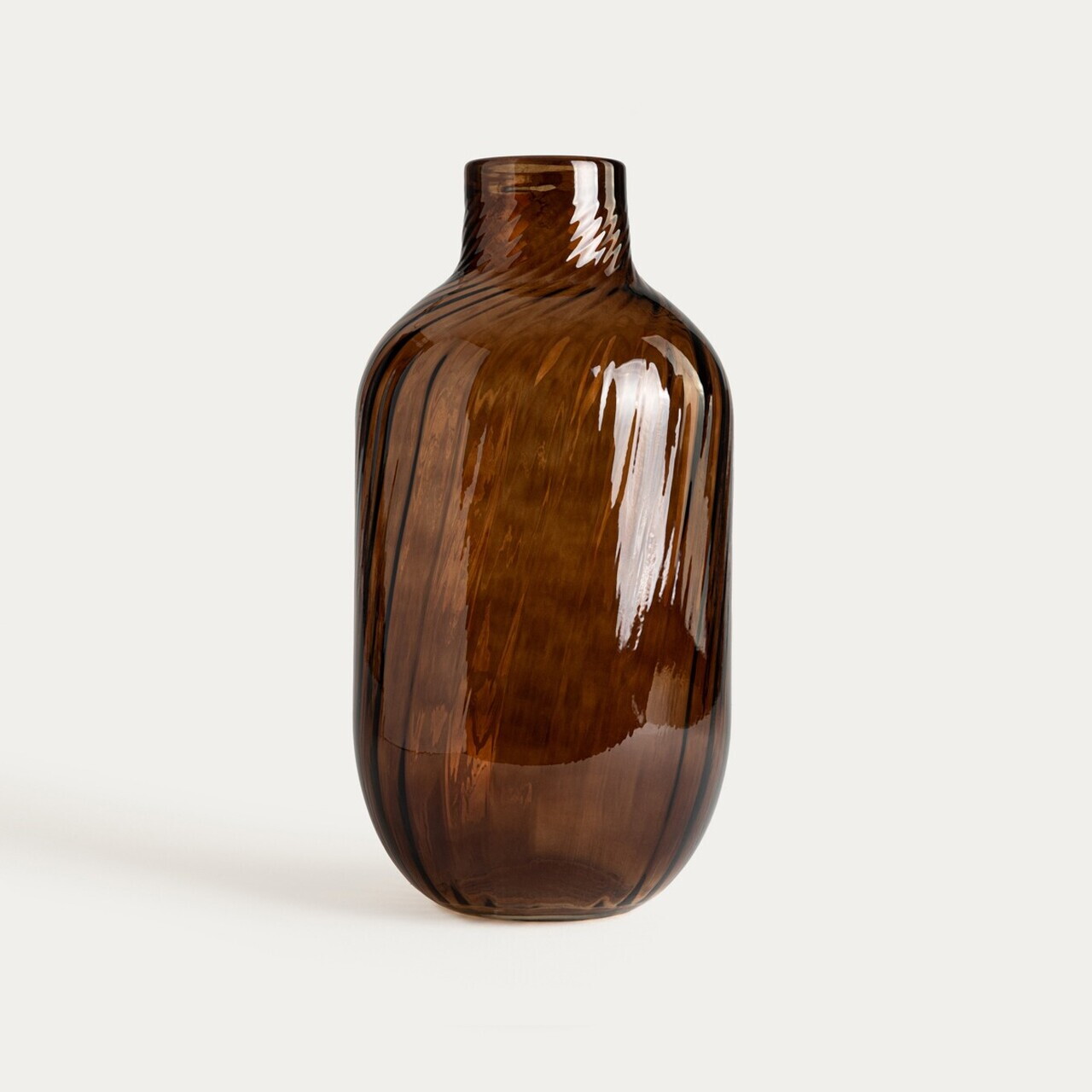 Vaza Formae, Homla, 18.5x36.5 cm, sticla, maro — imaginea 2