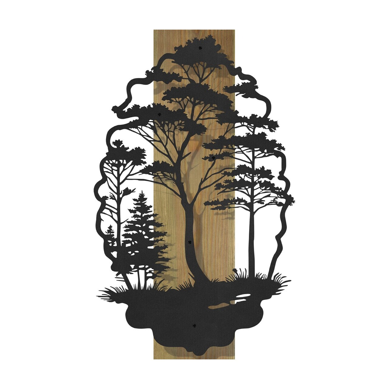 Decoratiune de perete, Sylva, Cadru: Lemn (Grosime: 2 cm), Verde/Negru — imaginea 7