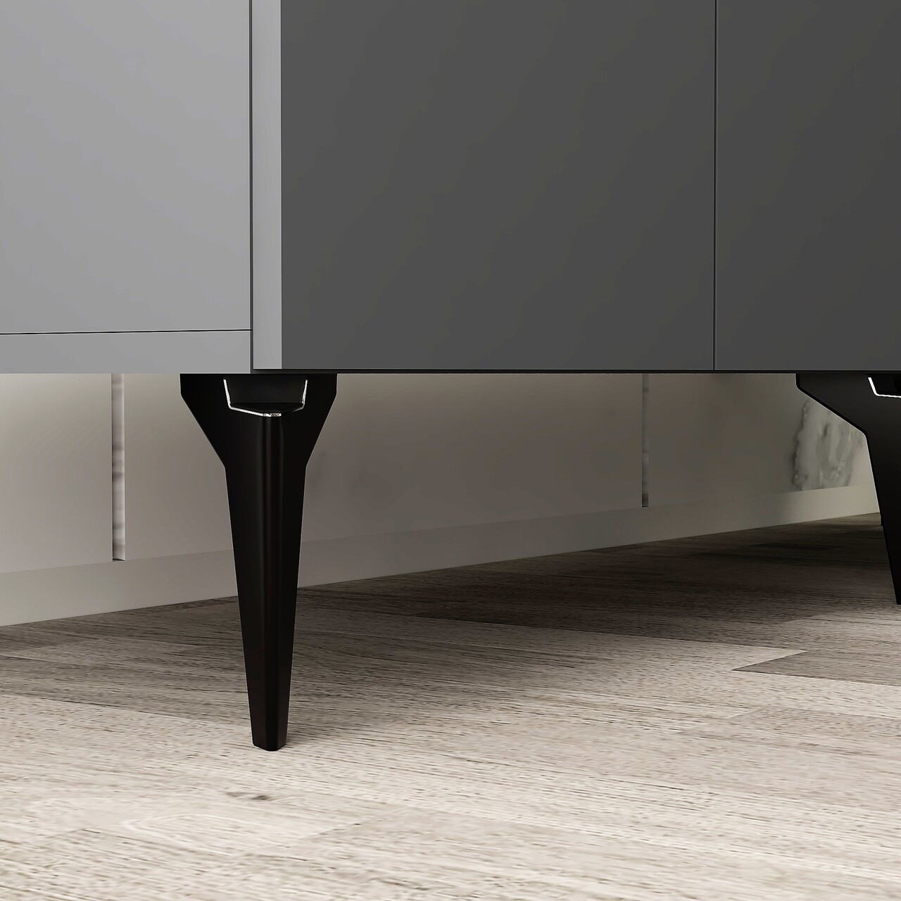 Consola, Olivia, Iris, 150x40x79 cm, PAL , Antracit / Argintiu