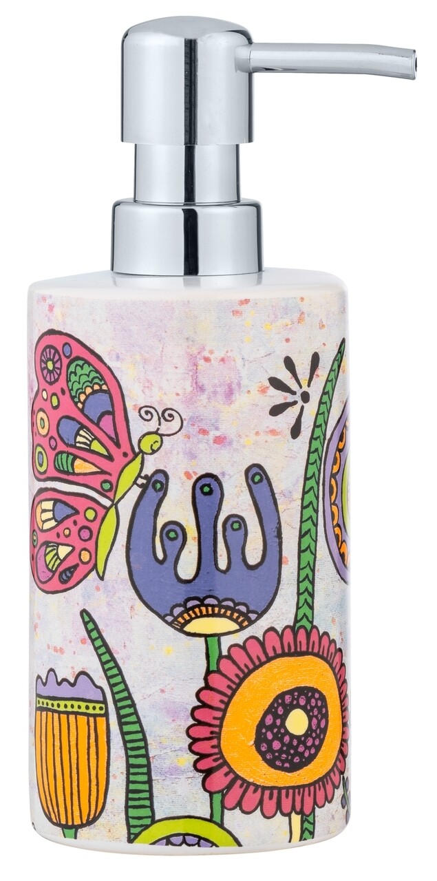 Dozator sapun lichid, Wenko, Bloom, 360 ml, ceramica, multicolor - 2 | YEO