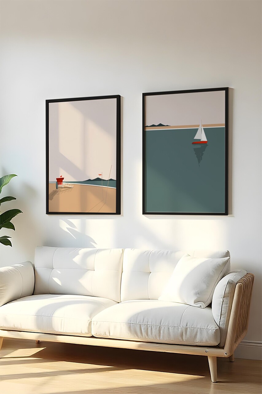 Set 2 tablouri decorative Huhu486S Cadru: 100% LEMN MASIV (Grosime: 25 cm) Multicolor