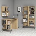 Birou cu biblioteca si raft, Hommy Craft, Extra 2, pal melaminat, stejar/negru
