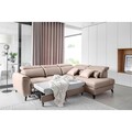Coltar extensibil dreapta 4 locuri ELTAP, RT-18SO, Noble, 255x201x100 cm, lemn/poliester, bej