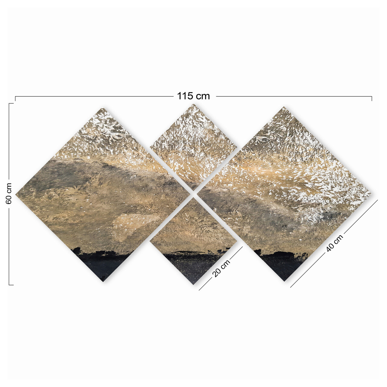 Set 4 tablouri decorative, 4MDF1322868650, MDF, Imprimat UV, Multicolor