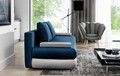 Canapea extensibila 3 locuri ELTAP, Milo, 213x95x90 cm, lemn/poliester, albastru inchis/gri deschis