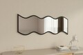 Oglinda decorativa, Siam, Safi, 40x120x2.2 cm, MDF , Alb/Negru