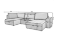 Coltar extensibil dreapta 6 locuri ELTAP, RT-18SO, Bonito, 350x175x92 cm, lemn/poliester, bej inchis