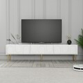 Comoda TV, Hommy Craft, Lyon 43, 180x43x35 cm, PAL, Alb/Auriu