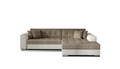 Coltar extensibil dreapta 4 locuri, ELTAP, Sorento, 296x194x78 cm, lemn/poliester, bej inchis/bej
