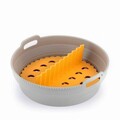 Cos de silicon pliabil pentru friteuza cu aer cald Fliynner, InnovaGoods, Ø21.5 x 7 cm, gri